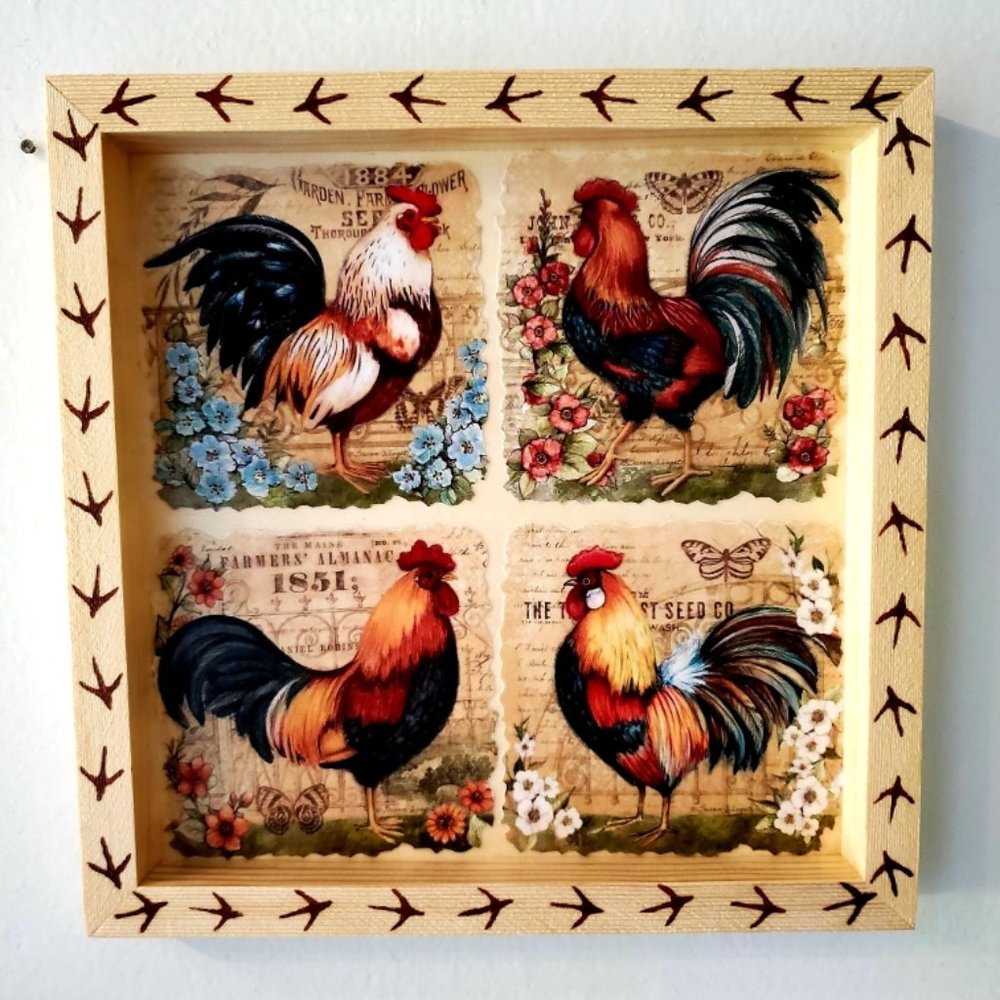 Rooster Shadow Box Wall Décor